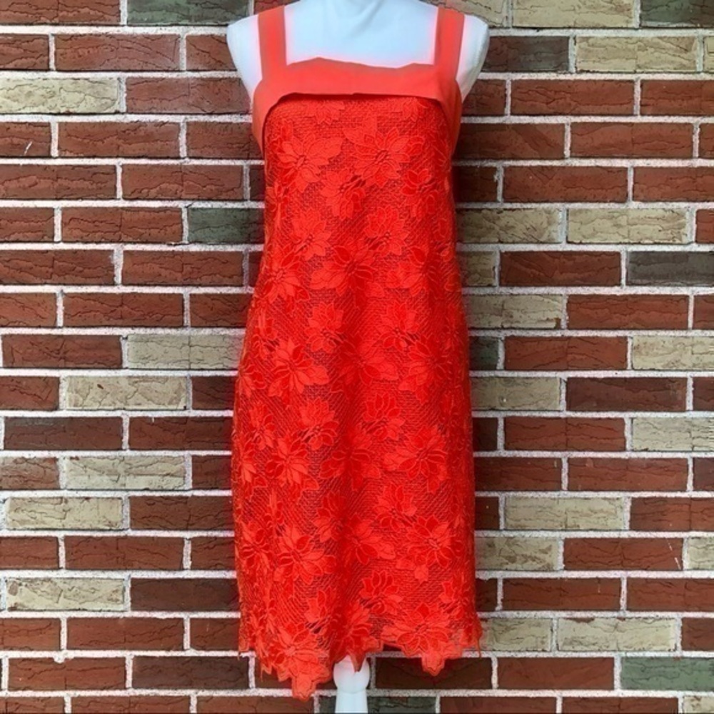 Banana Republic Limited Edition Orange NWT Floral Lace Sleeveless Dress 👗